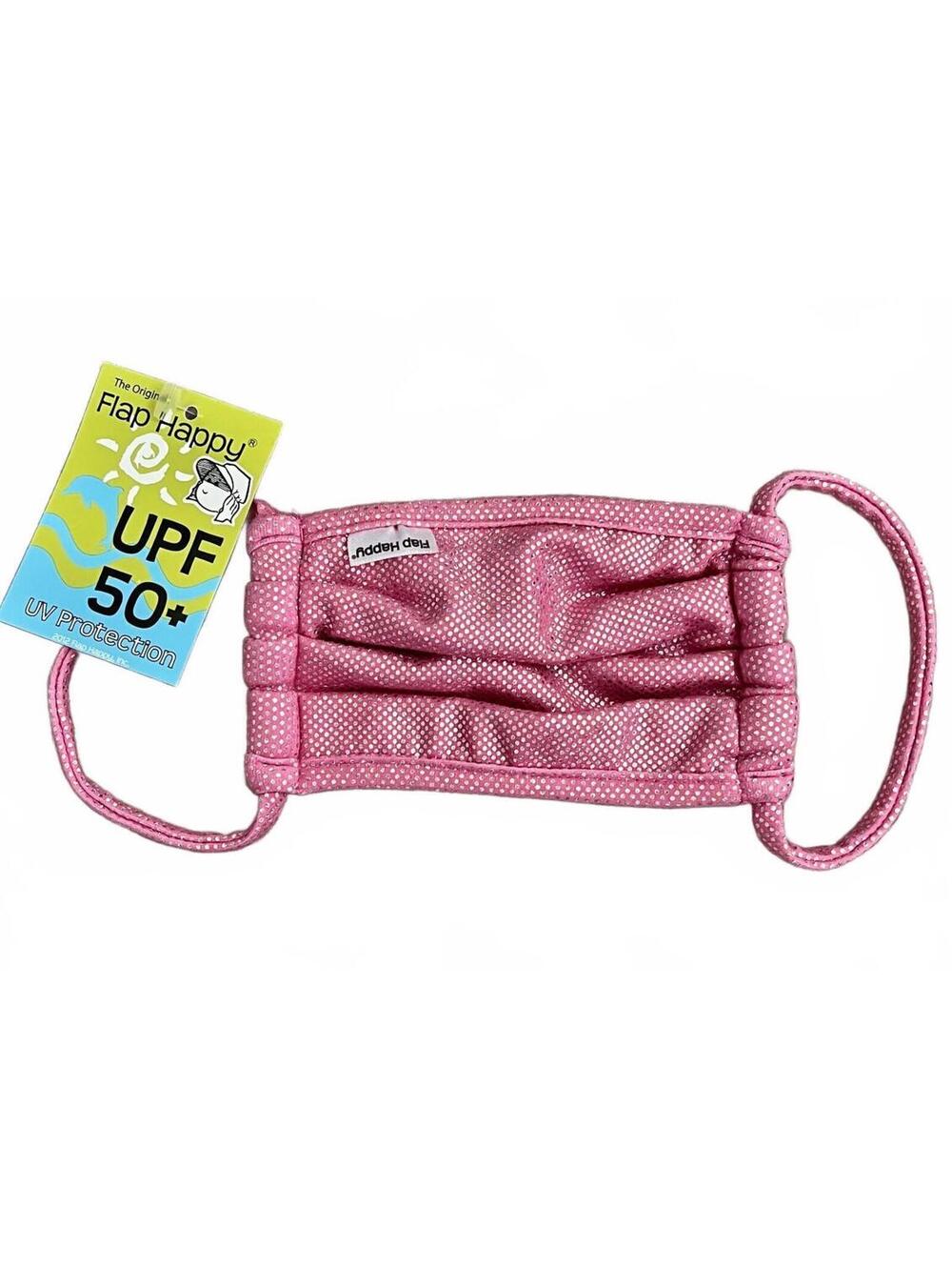 Flap Happy UPF 50+ Pink Polka Dot Face Mask
